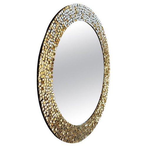 Gold Sovrapposto Round Mirror By Davide, Mosaic Round Mirror Pier One