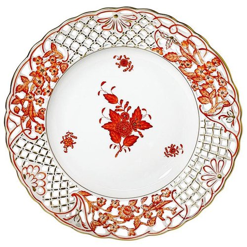 Porcelain Apponyi Rust Wall Decoration Plate from Herend Hungary