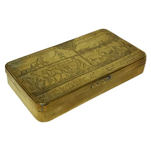 copper tobacco tin 18th Century Dutch Copper Tobacco Box