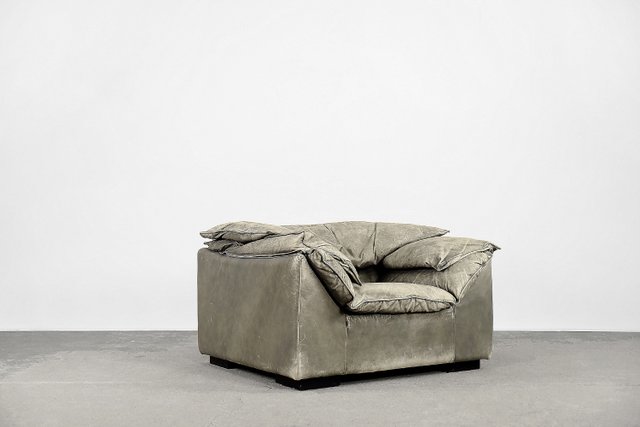 Vintage Danish Monza Lounge Chair in Leather by Jens Juul Eilersen