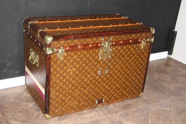 French Wardrobe Steamer Trunk with Stencil Monogram from Louis Vuitton,  1920s