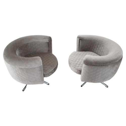 Swivel Club Chairs Czechoslovakia 1960s Set Of 2 For At Pamono Swivel Club Chairs Czechoslovakia, Double Round Swivel Chair