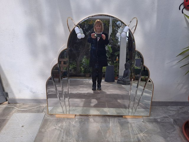 Large Vintage Italian Art Deco Fan Mirror For At Pamono Large Vintage Italian Art Deco Fan, Vintage Art Deco Fan Mirror