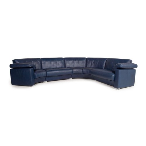 Blue Leather Corner Sofa From De Sede, Light Blue Leather Sectional Couch