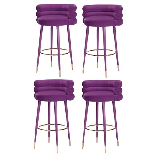 Marshmallow Bar Stools By Royal, Purple Bar Stools With Arms