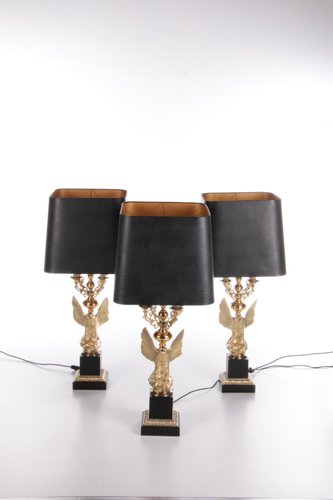 Eagle Guilded Table Lamps By Jacques, Antique Eagle Table Lamp