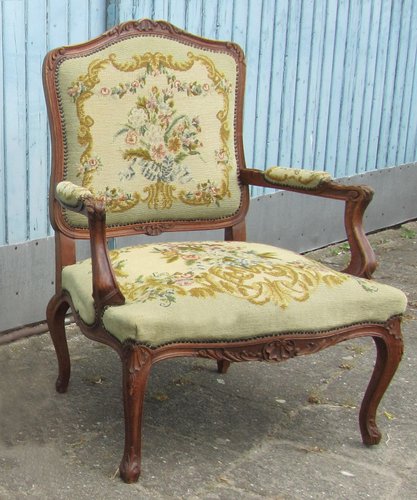 Louis XV Neo Rococo Mahogany Cabriolet Armchair, France, 1860s for sale at  Pamono