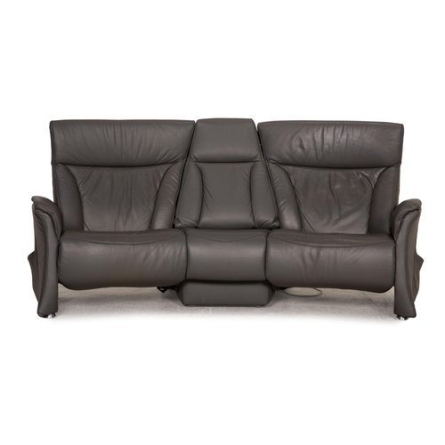 Gray Leather Three-Seater Cumuly Sofa with Electronic Relaxation Function from Himolla
