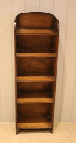 Tall Slim Oak Open Bookcase For At, Tall Narrow Bookcase 30cm Deep
