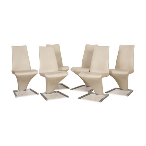 نتروجين مباشرة وسعت  Cream Leather Model 7800 Chairs from Rolf Benz, Set of 6 for sale at Pamono