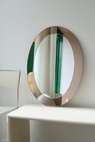 Large Italian Oval Mirror With Bronze, Large Oval Mirror Frame