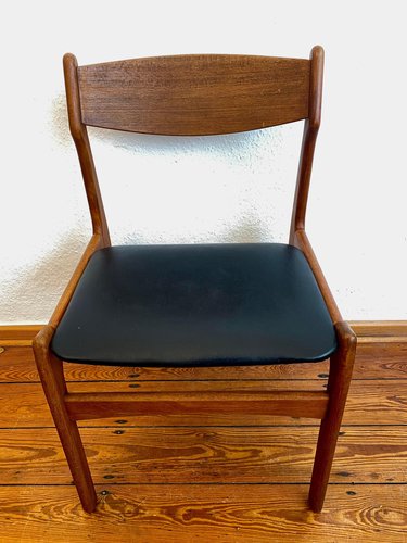 Danish Oak Dining Chair With A Black, Antique Oak Chairs With Cushion