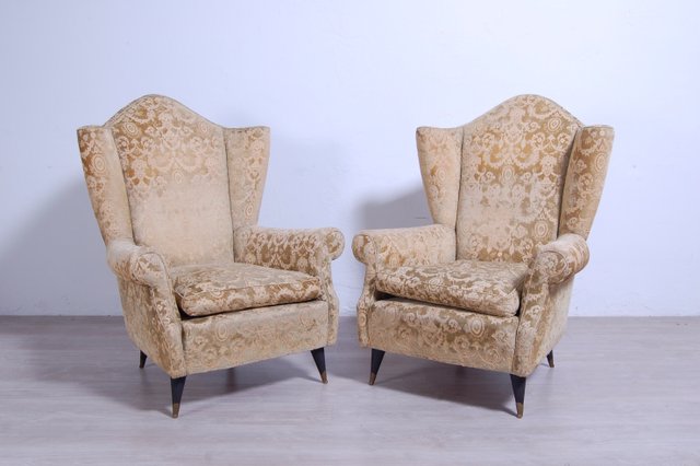 Damask wingback chair sale