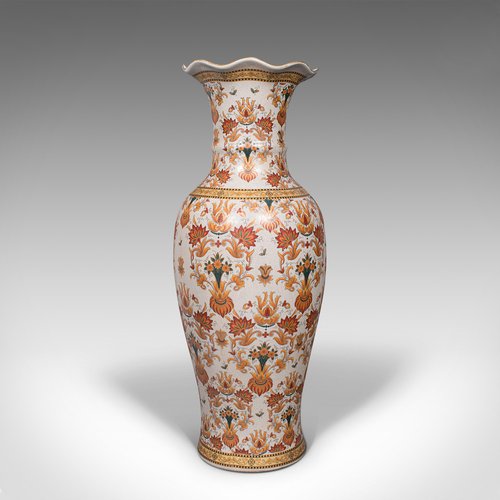 Tall Vintage Japanese Art Deco Ceramic Decorative Stem Vase