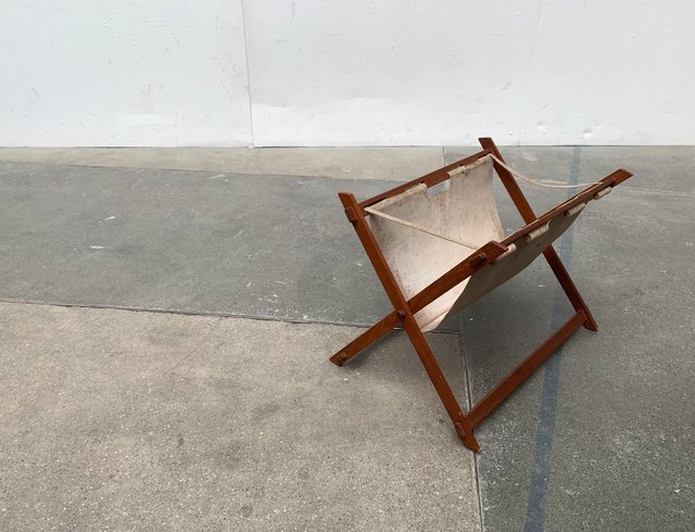 Mid-Century Foldable Magazine Holder in Teak, 1960s for sale at Pamono