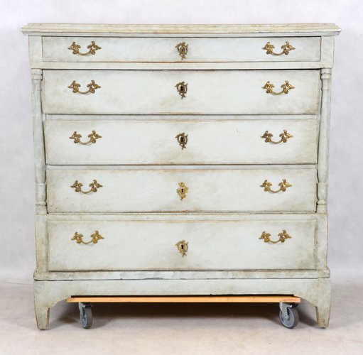 Antike Gustavianische Kommode mit Fünf Schubladen bei Pamono kaufen