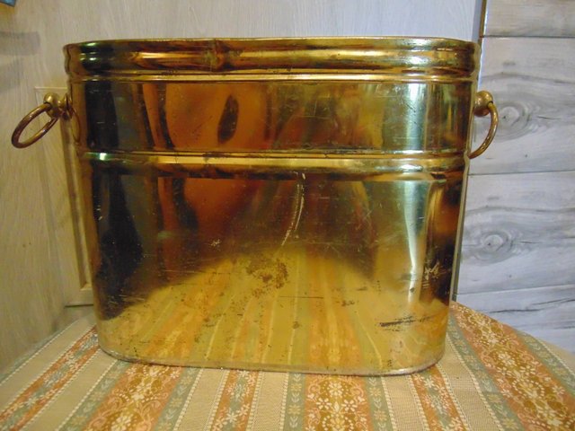 Pot antque rare de mesure du gran en laton lourd | Pal ancen fat
