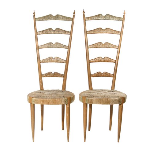 High Back Side Chairs By Paolo Buffa 1950s Set Of 2 For Sale At