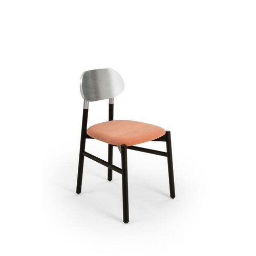 Sillas Rosa Bokken tapizadas en negro y plateado de Colé Italia. Juego