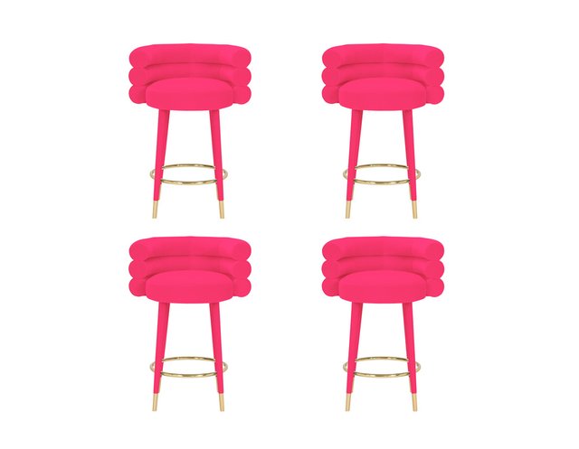 Fuschia Marshmallow Barstool By Royal, Pink Bar Stools Set Of 4