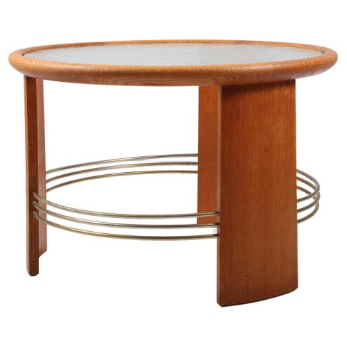 Danish Art Deco Coffee Table In Oak, Small Oval Coffee Tables With Storage Uk
