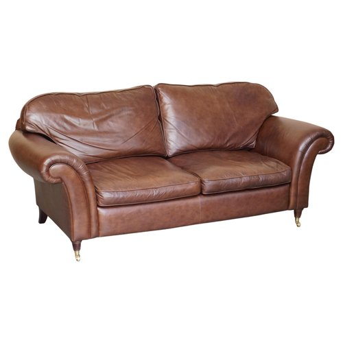 Heritage Brown Leather Mortimer Sofa, Is Ashley Leather Furniture Good Quality