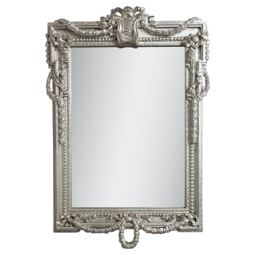 Neoclassical Regency Rectangular Silver, Silver Antique Mirror Large