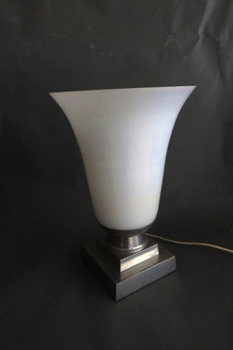 BELLE LAMPE ART Nouveau/Deco, Tulipe Degué signée, Bronze/laiton/verre