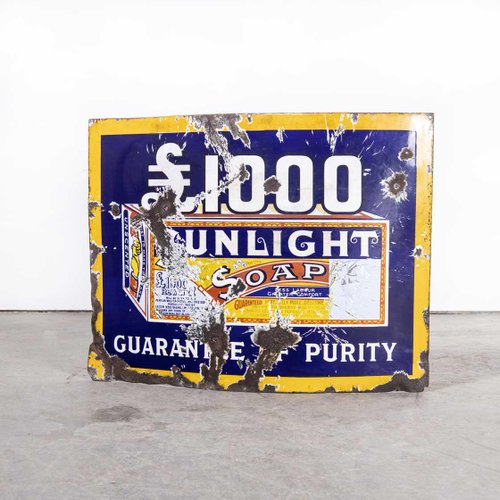 Vintage Sunlight Soap Sign, 1940s for sale at Pamono