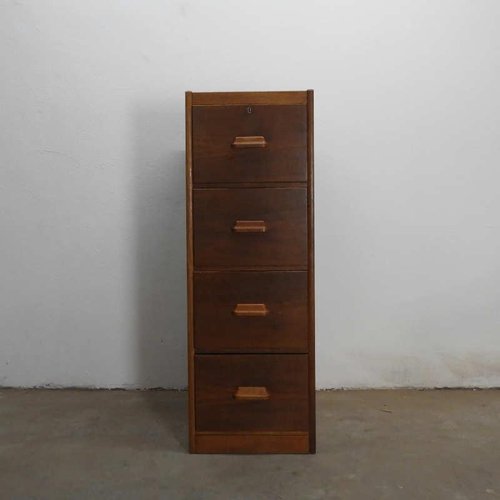 Mueble archivador vintage de madera en venta en Pamono