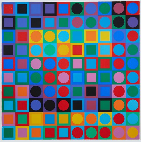 Victor Vasarely, Planetary Folklore Composition No. 1, Serigraph