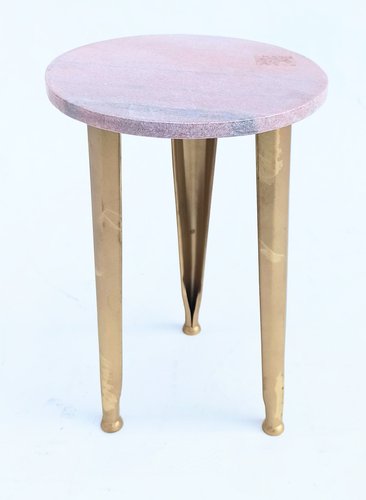 Tripod Table With Pink Stone Top For, Small Stone Top Coffee Table