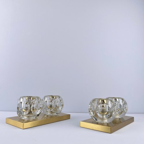beautiful German crystal Vtg Pair of crystal candlestick holders