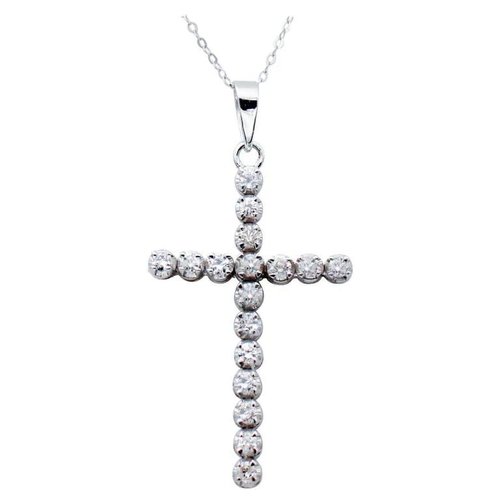9 Karat White Gold Cross Diamond 