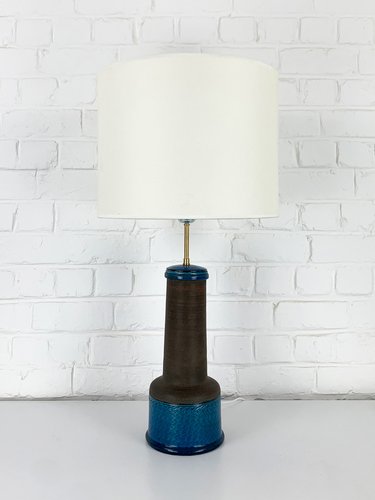 Vase Cylindrique Nils Kähler Pour Kähler - Céramique émaillée Azur - Vintage Années 60/70 Danemark - Parfait état