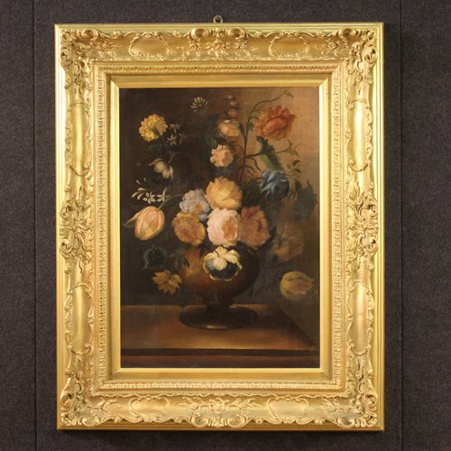 Rima - Classical Still Life Study Of Flowers in Vase Elaborate Grand Gilt  Frame For Sale at 1stDibs