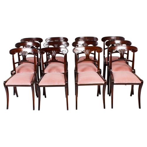 Antique Regency Bar Back Dining Chairs, Vintage Regency Dining Chairs