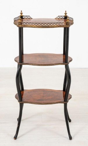 Antique French Amboyna Etagere Side Table 1900s for sale at Pamono