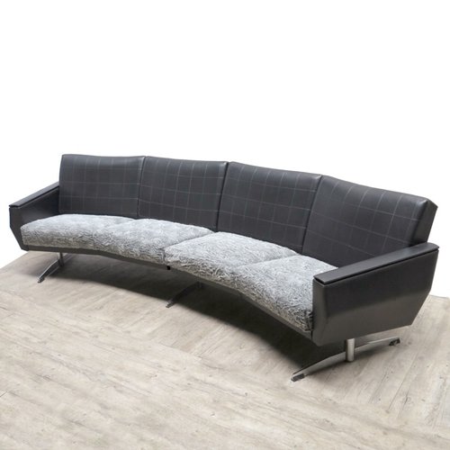 Vintage Leather Rounded Sofa For At Pamono Vintage Leather Rounded Sofa For
