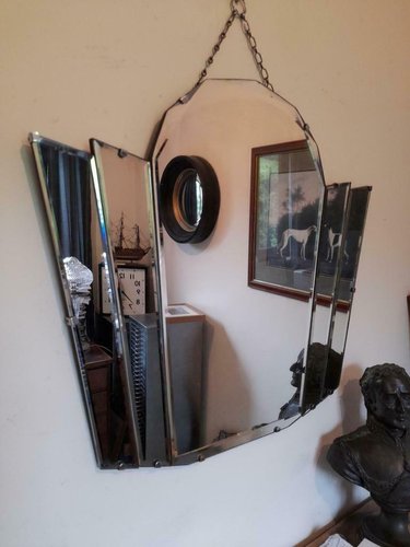 Art Deco Hanging Mirror 1930s For, How To Hang An Old Mirror