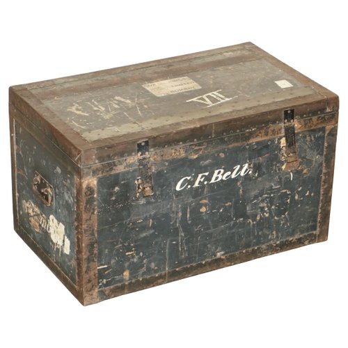 ヴィンテージパドロック／NAVY／ARMY／US VINTAGE Original Fully Stamped Army & Navy CLS Steamer Campaign Trunk with