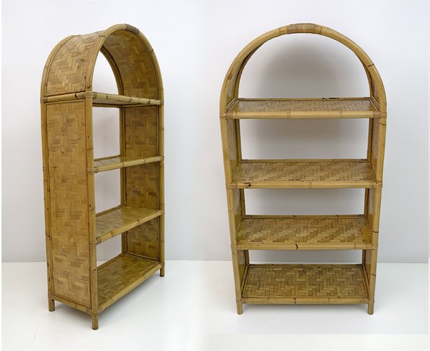 Small Bookshelves in Italian Bamboo 1970s Set of 2 for sale at