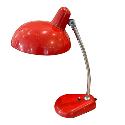 French Red Desk Lamp, 1960s for sale at Pamono