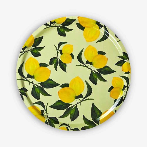 Round Lemon Tray Placemat by MariaVi for sale at Pamono