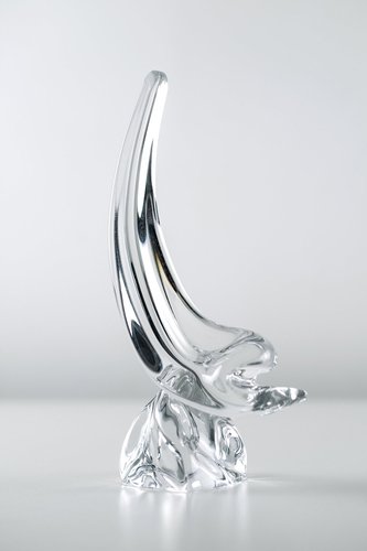 工芸品 Crystal Daum France Dolphin Sculpture in Crystal Glass from Daum France, 1960s for