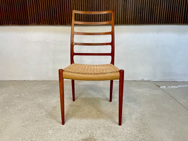 Danish Teak Model 82 High Back Side Chair by Niels O. Møller