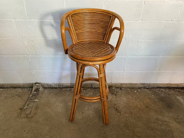 Vintage Bar Stool In Rattan 1960s For, Vintage Wicker Bar Stools