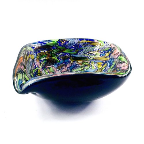 Large Murano Tutti Frutti Art Glass Bowl by Dino Martens for