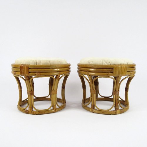 Rattan Stools 1970s Set Of 2 For, Wicker Vanity Chair Cushions In Nigeria