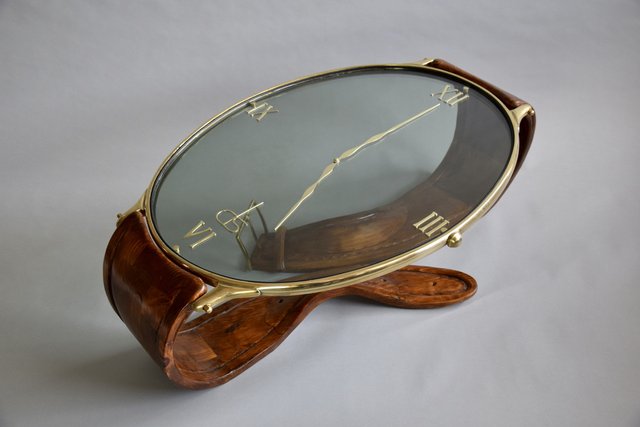 Horloge De Table BAROQUE En Laiton - Tryptique Fonctionnel - Arterameferro - Fabriquée En Italie